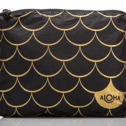 Women's Aloha Small Black Mermaid Pouch In Gold