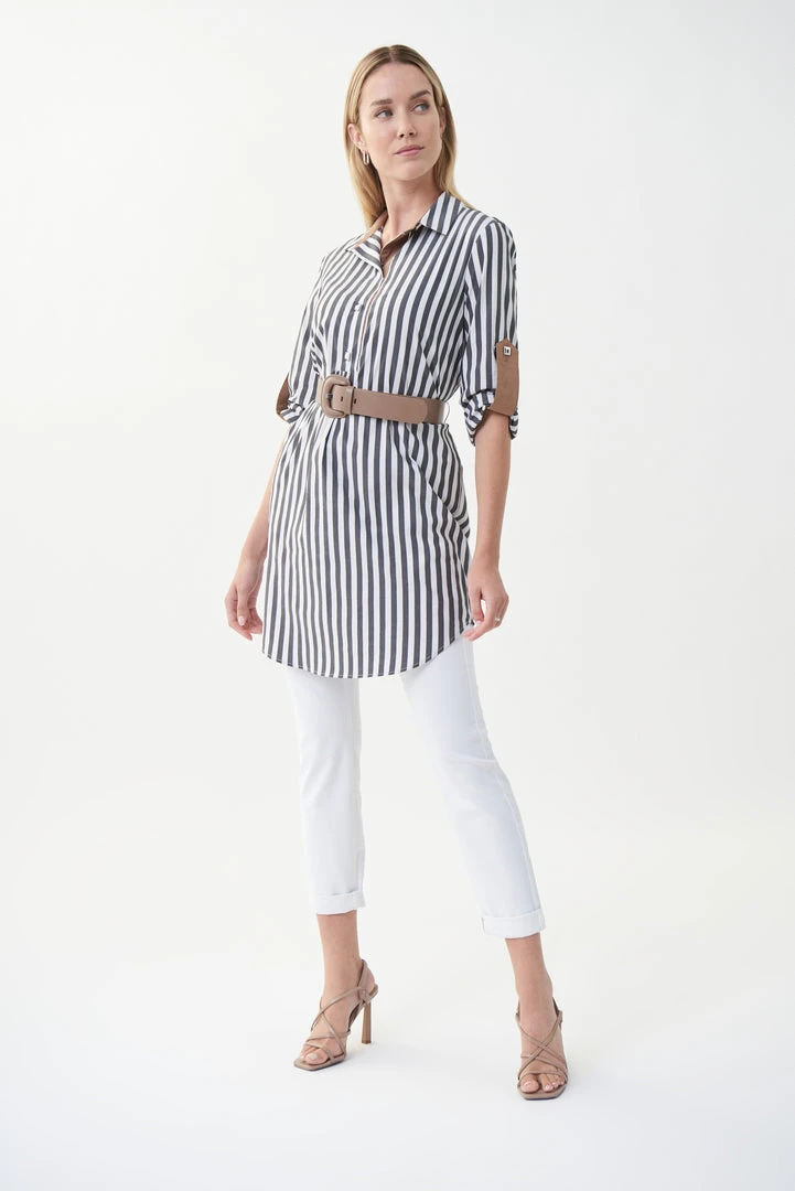 Women's Joseph Ribkoff Striped Belted Blouse