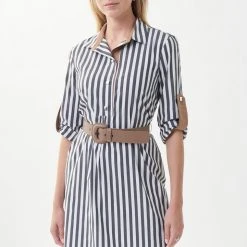 Women's Joseph Ribkoff Striped Belted Blouse