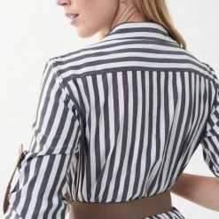 Women's Joseph Ribkoff Striped Belted Blouse