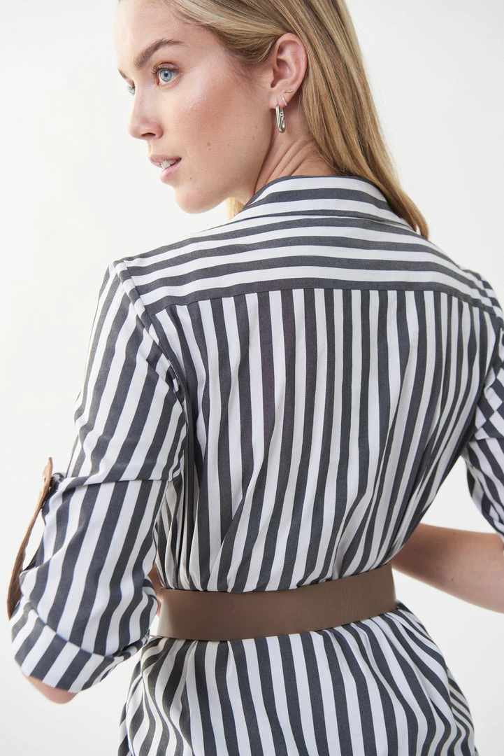 Women's Joseph Ribkoff Striped Belted Blouse