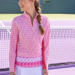 CabanaLife Women's Cabana Life Sport Zip Polo