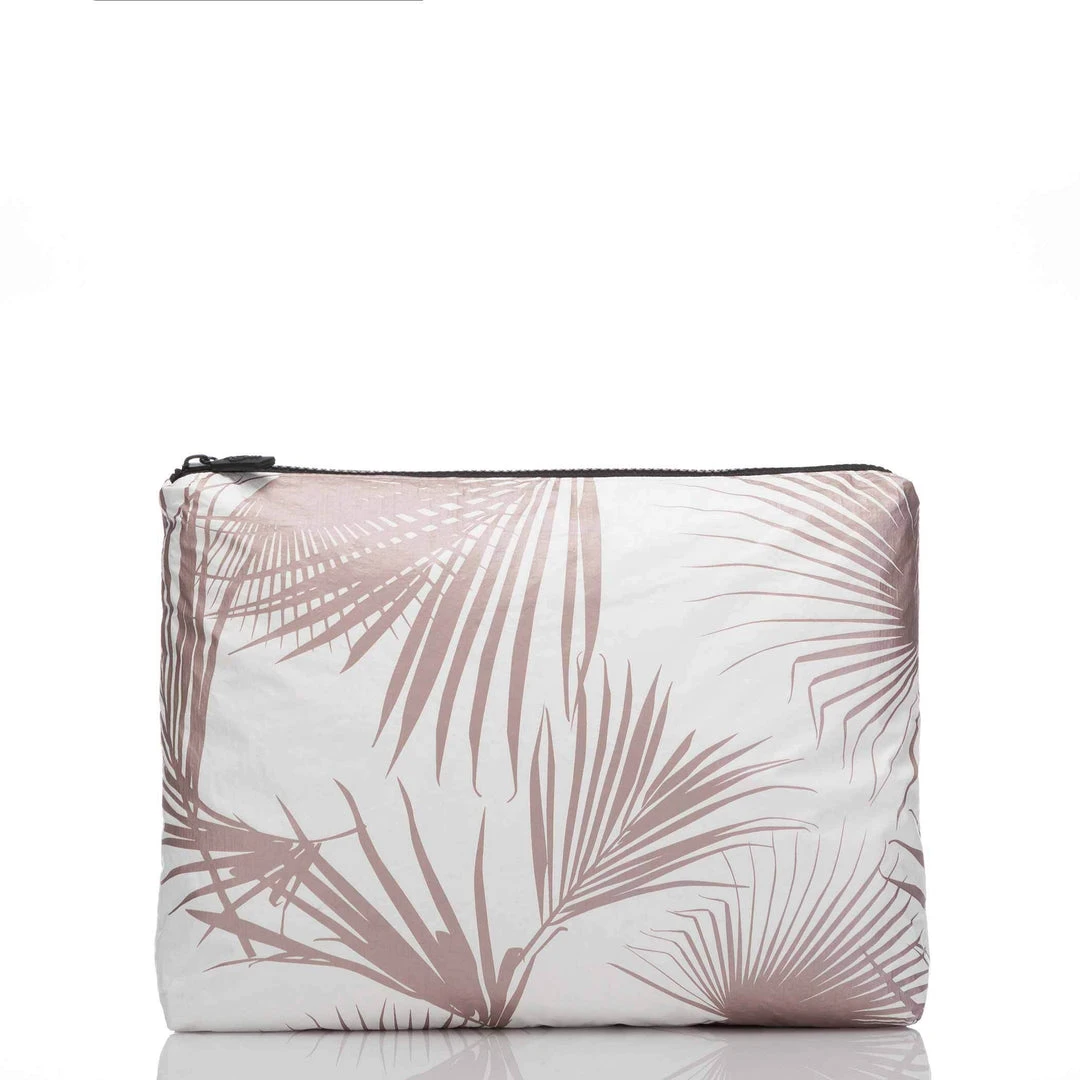 Aloha Mid Day Palms Pouch In Rose/Gold