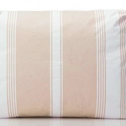 Aloha Mid Linen Stripe Pouch In Apricot/White