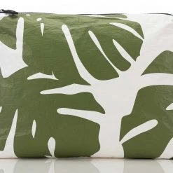 Aloha Mid Monstera Pouch In Seaweed