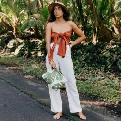 Aloha Mid Monstera Pouch In Seaweed