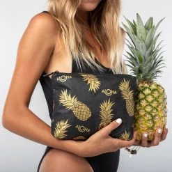 Women's Aloha Small Black Pineapple Fields Pouch