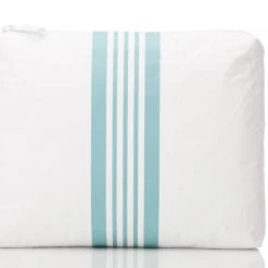 Aloha Small Linen Stripe Pouch In Bleu/White Women's