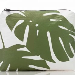 Aloha Small Monstera Pouch In Seaweed Women's