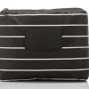 Aloha Small Pinstripe Pouch In White On Black